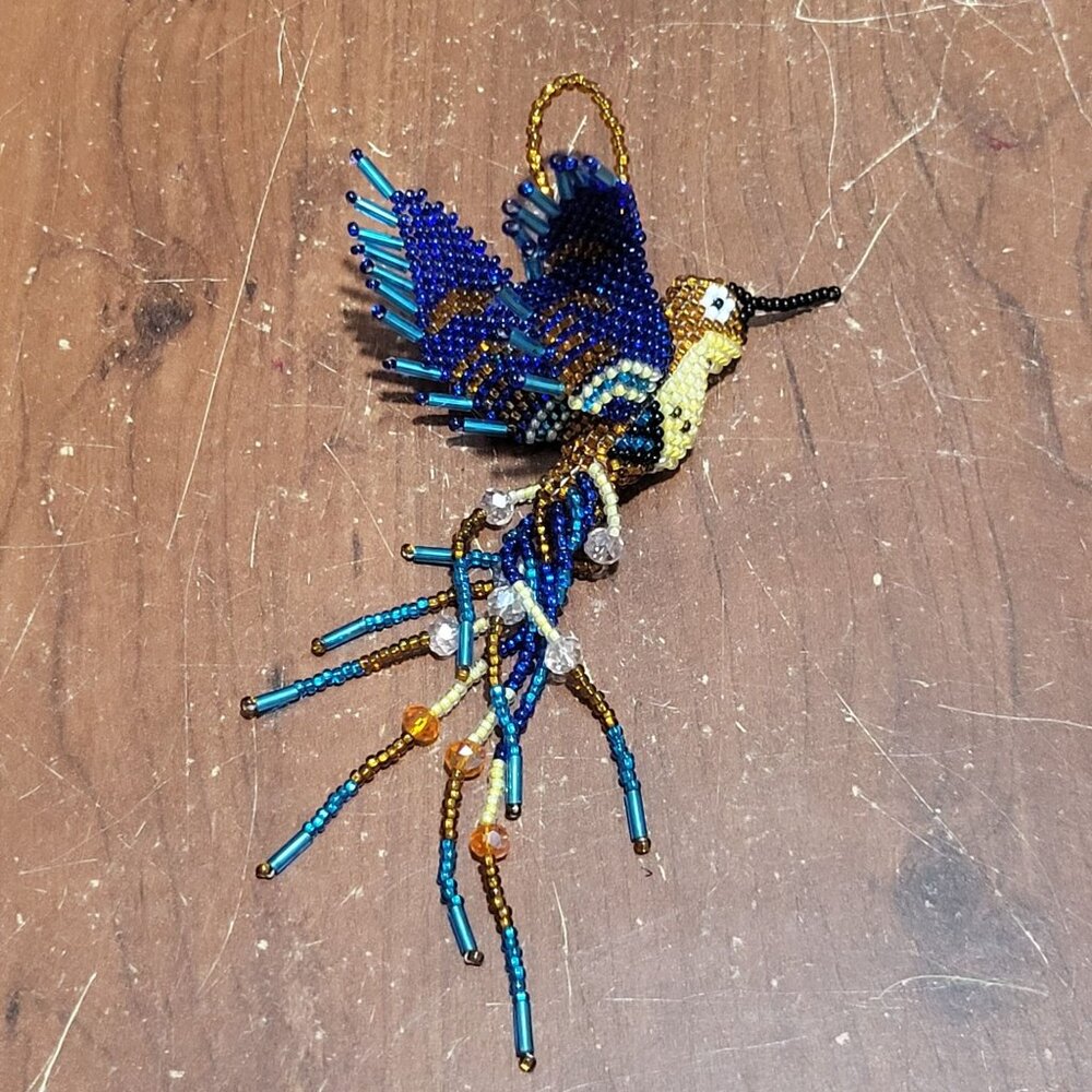 Beaded Hummingbird Ornament Mayan Arts - Picture 11 of 11